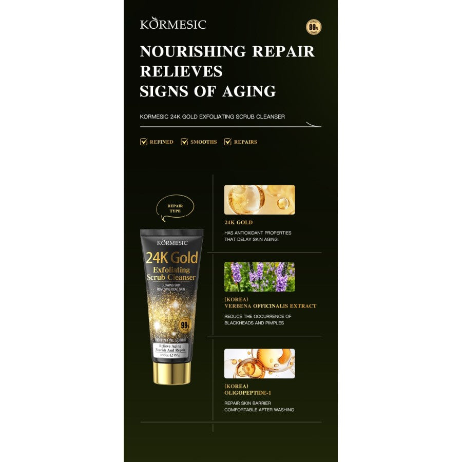 Nettoyant visage exfoliant Kormesic 24K